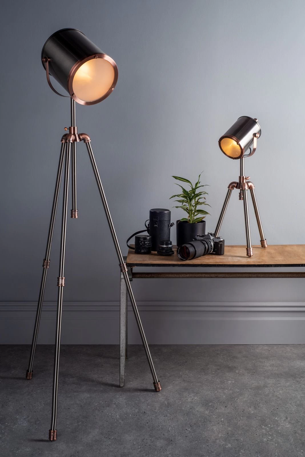 Jake Task Floor Lamp Antique Silver And Copper - Image 2