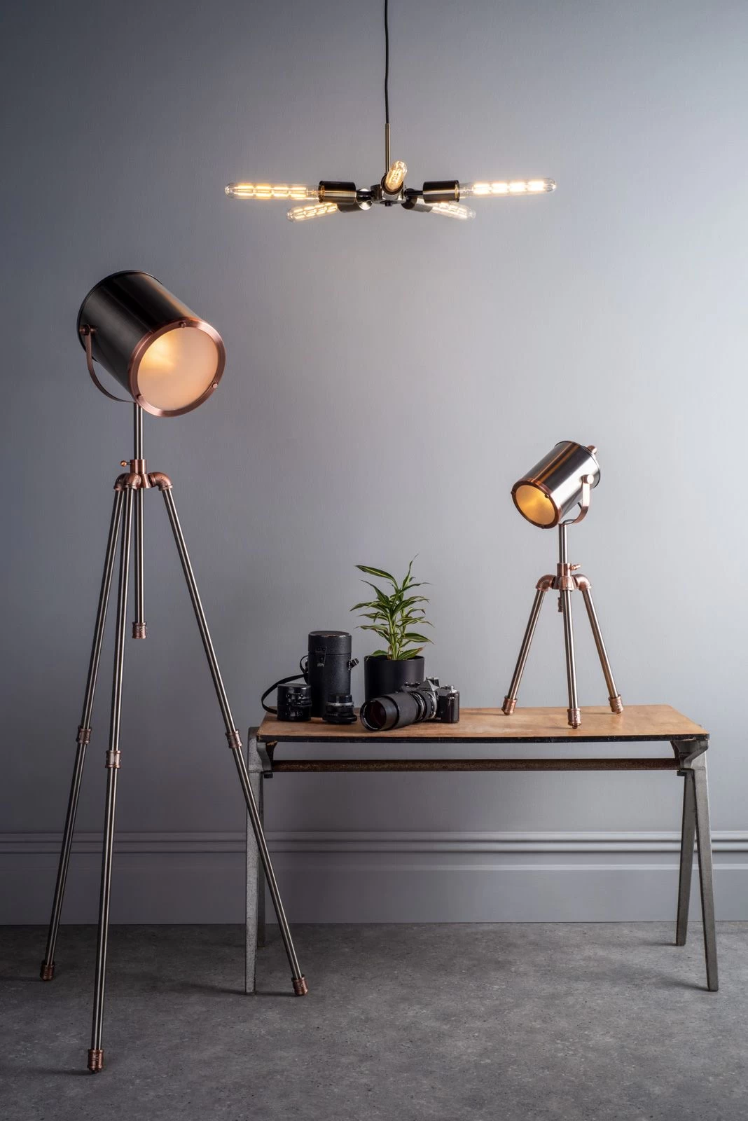 Jake Task Floor Lamp Antique Silver And Copper - Image 3