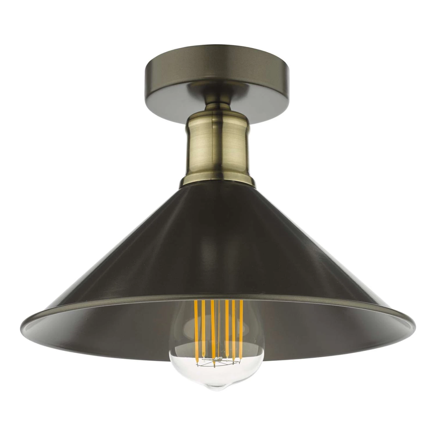Jalen 1 Light Flush Graphite Antique Brass - Image 2
