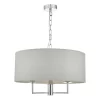 Jamelia 3 Light Pendant Polished Chrome & Grey