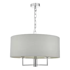 Jamelia 3 Light Pendant Polished Chrome & Grey
