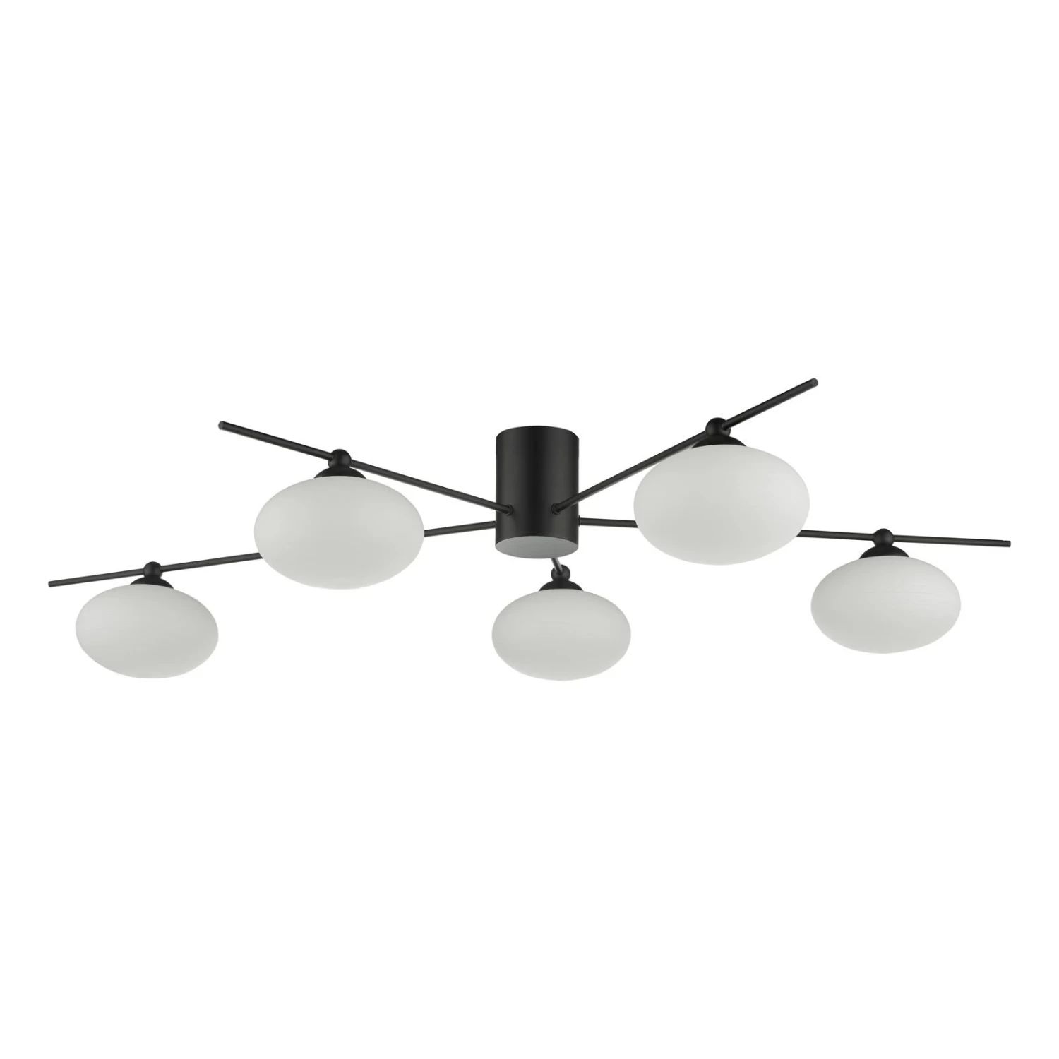 Jasper 5lt Semi Flush Matt Black Opal Glass - Image 2