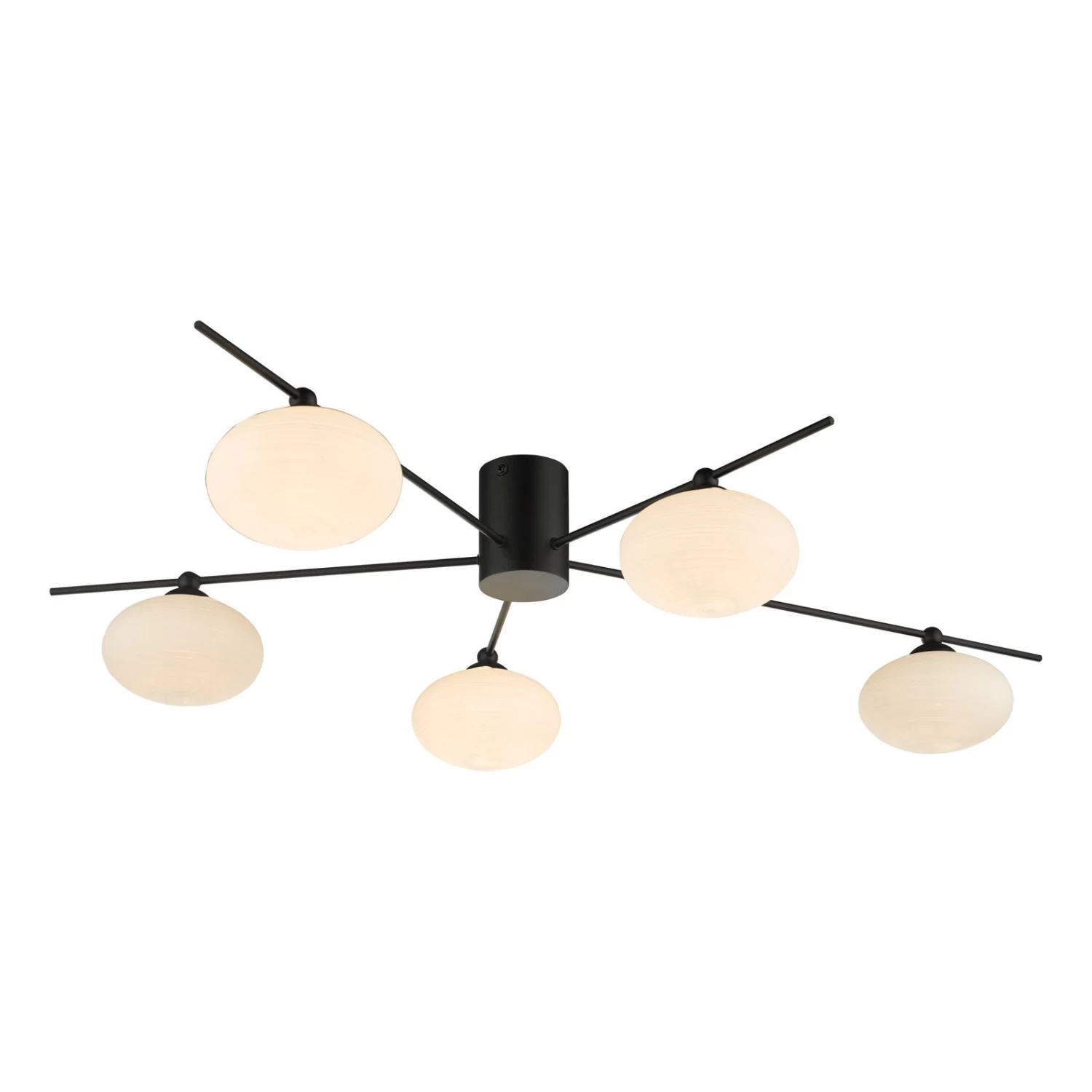 Jasper 5lt Semi Flush Matt Black Opal Glass - Image 5