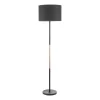 Kelso Floor Lamp Matt Black Polished Copper With Shade