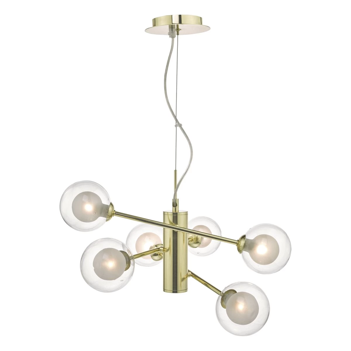 Kumara 6lt Pendant Gold & Glass