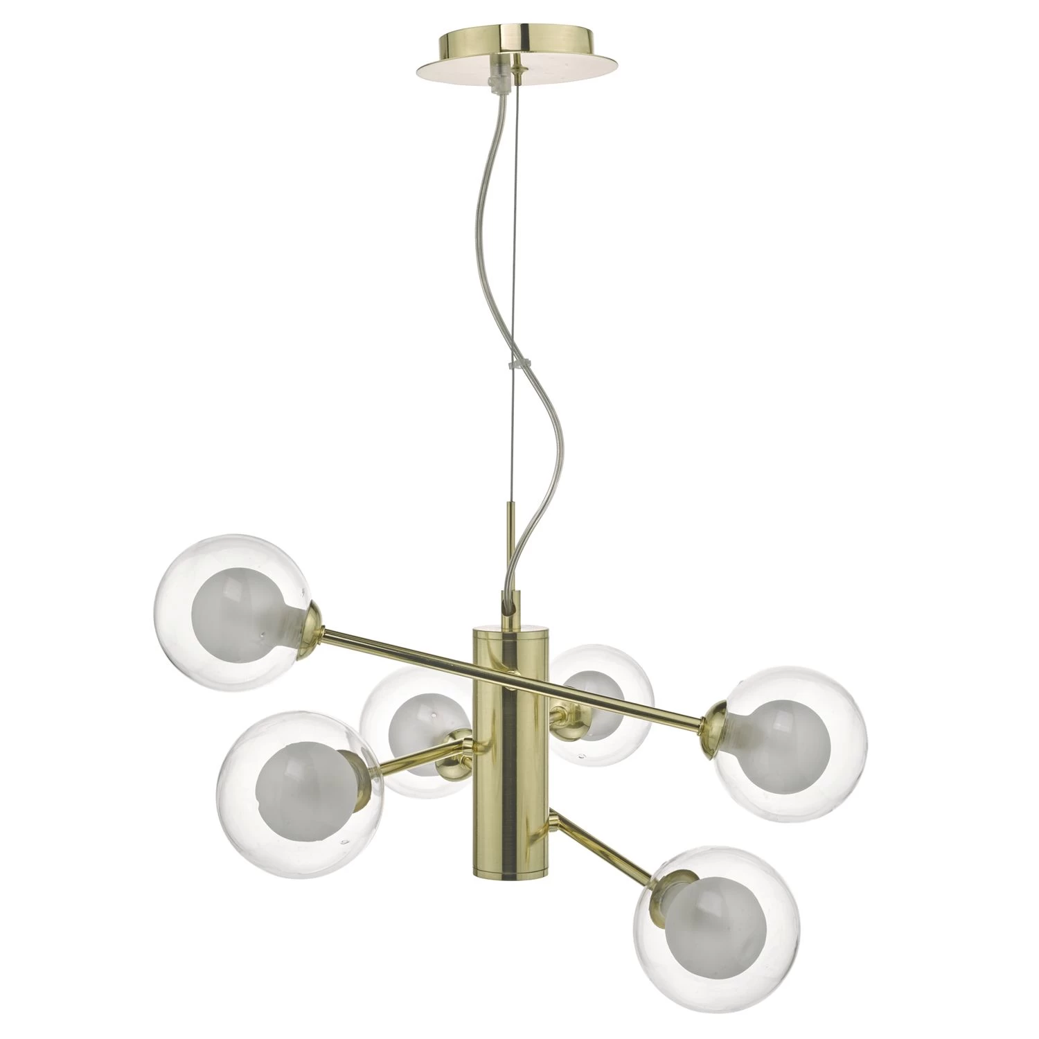 Kumara 6lt Pendant Gold & Glass - Image 2