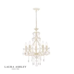 Laura Ashley Shamley 5lt Chandelier Matt White Glass