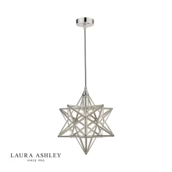 Laura Ashley Small Star Pendant Polished Silver Glass
