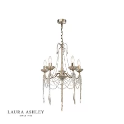 Laura Ashley Aisling 5lt Chandelier Satin Gold Crystal