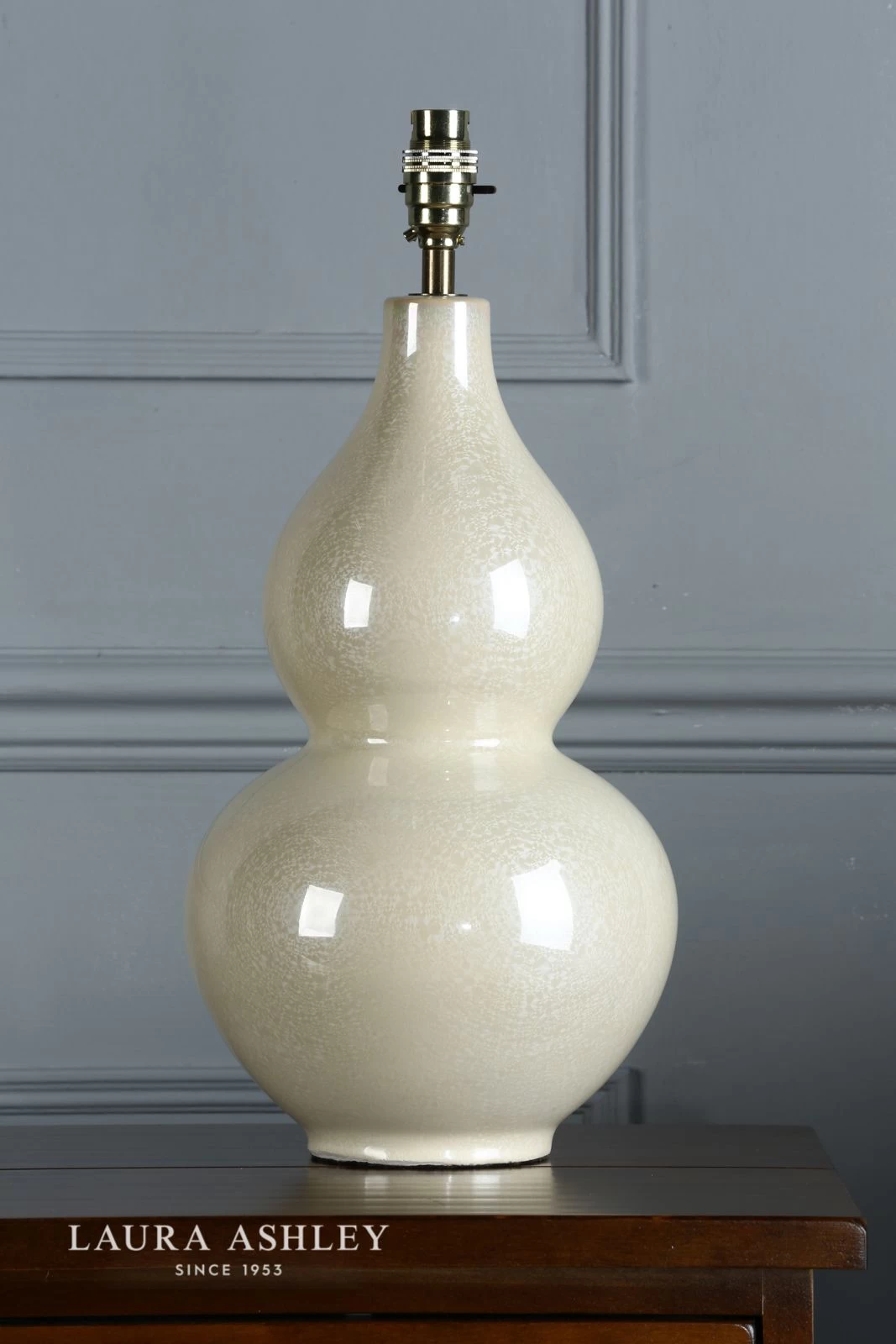Laura Ashley Delphine Table Lamp Iridised Ceramic Antique Brass Base Only - Image 5