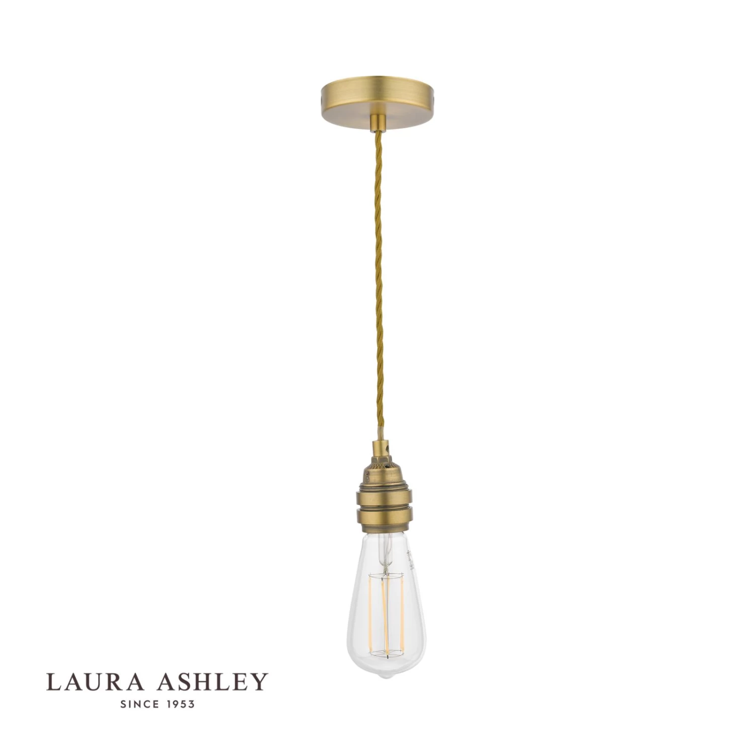 Laura Ashley Flute E27 Suspension Antique Brass - Image 2