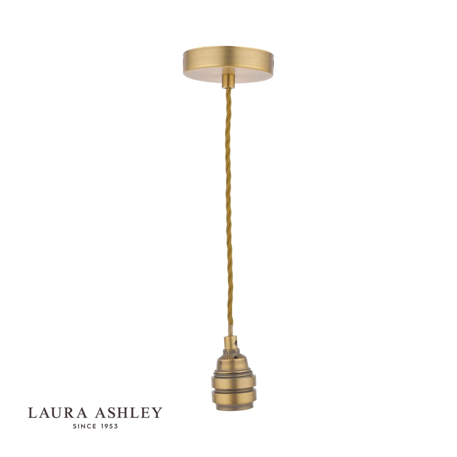 Laura Ashley Flute E27 Suspension Antique Brass - Image 3