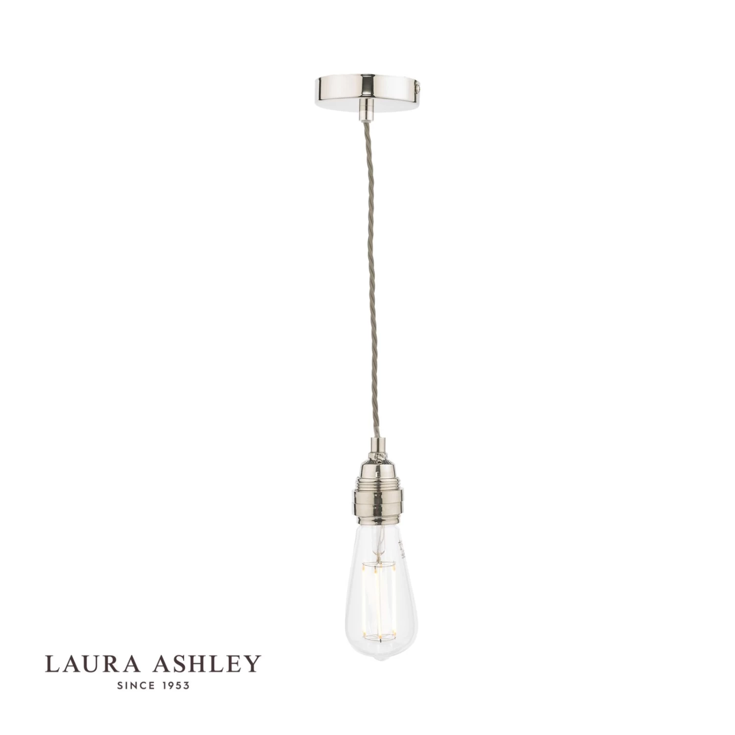 Laura Ashley Flute E27 Suspension Polished Nickel
