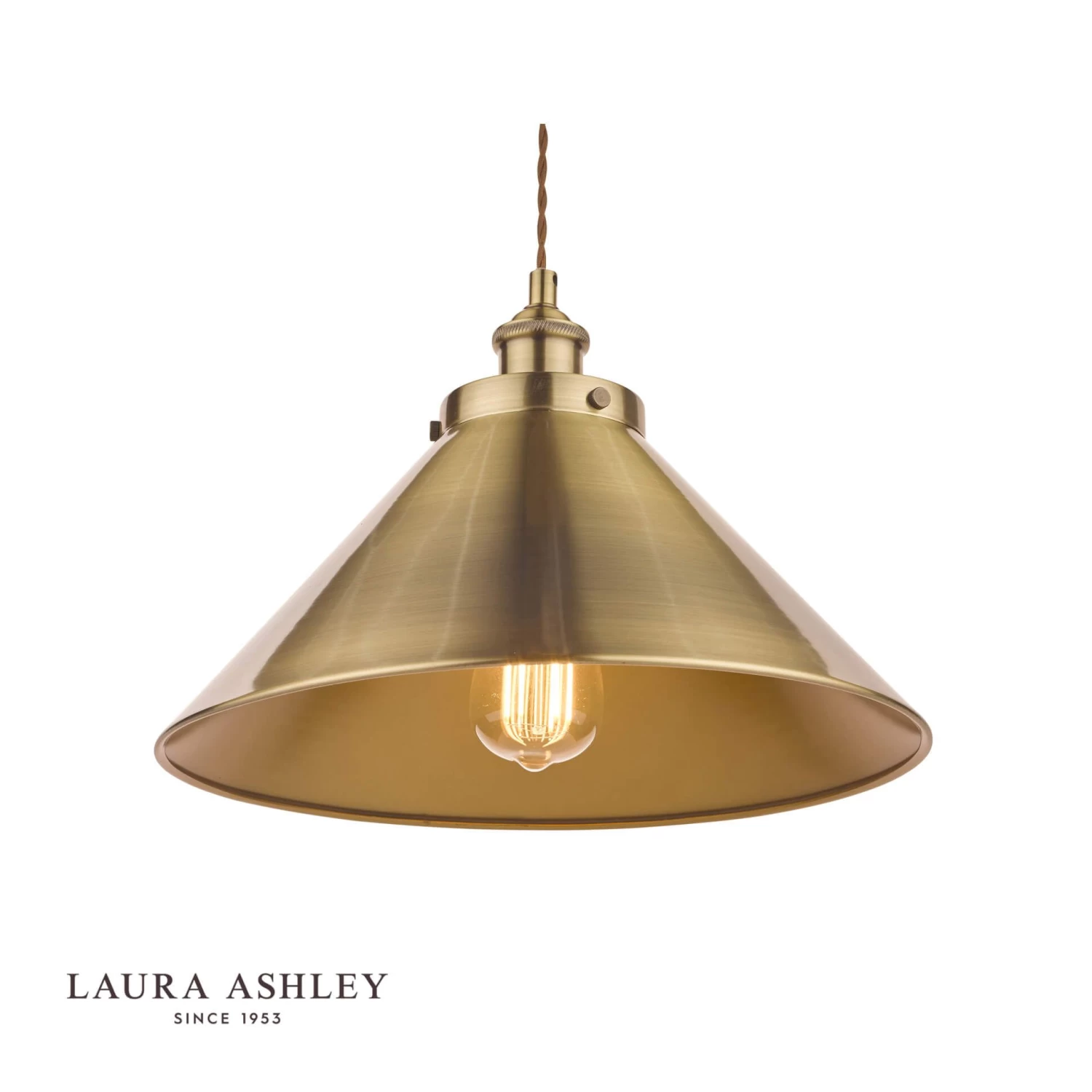 Laura Ashley Rufus Pendant Antique Brass - Image 4