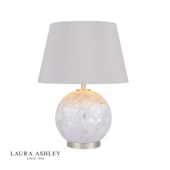 Laura Ashley Mathern Table Lamp Cream Shell & Champagne With Shade