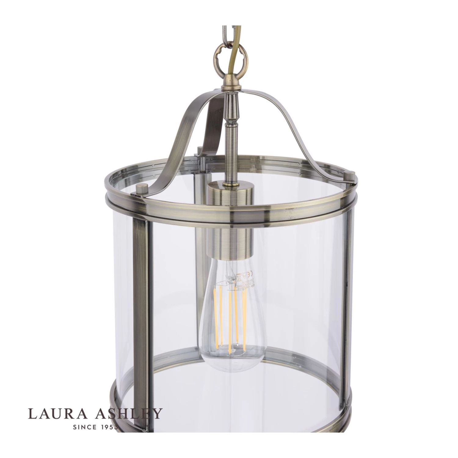 Laura Ashley Harrington Pendant Antique Brass & Glass - Image 3