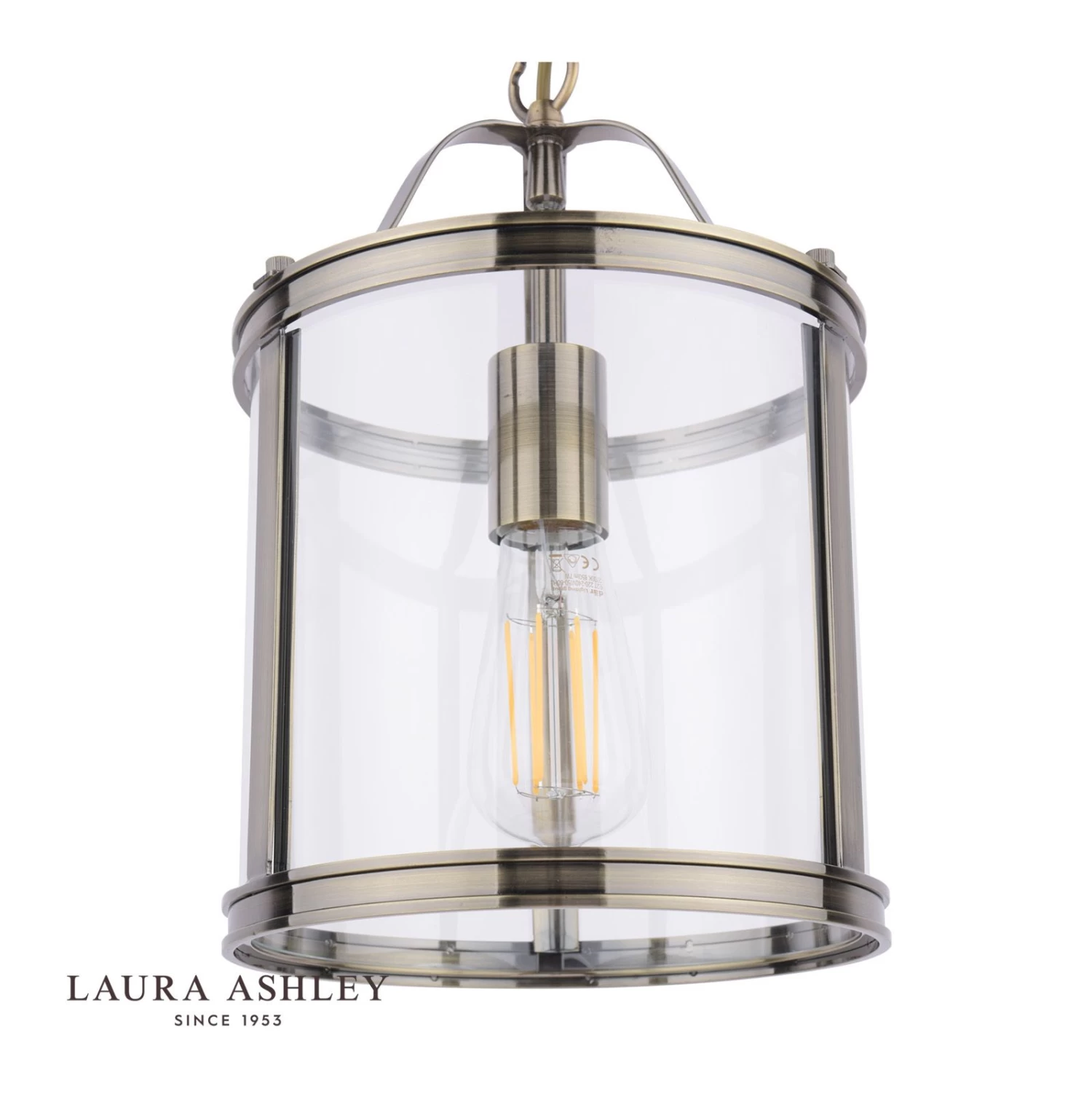 Laura Ashley Harrington Pendant Antique Brass & Glass - Image 4