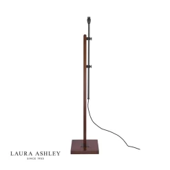 Laura Ashley Burdale Adjustable Floor Lamp Dark Wood & Industrial Brass Base Only