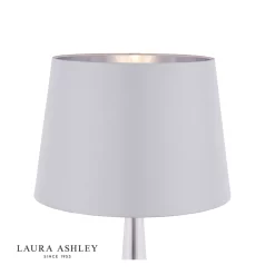 Laura Ashley Emyr Silk Tapered Drum Shade Silver 40.5cm/16 Inch