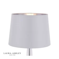 Laura Ashley Emyr Silk Tapered Drum Shade Silver 30.5cm/12 Inch