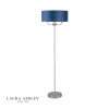 Laura Ashley Sorrento 3 Light Floor Lamp Matt Antique Brass & Blue Shade