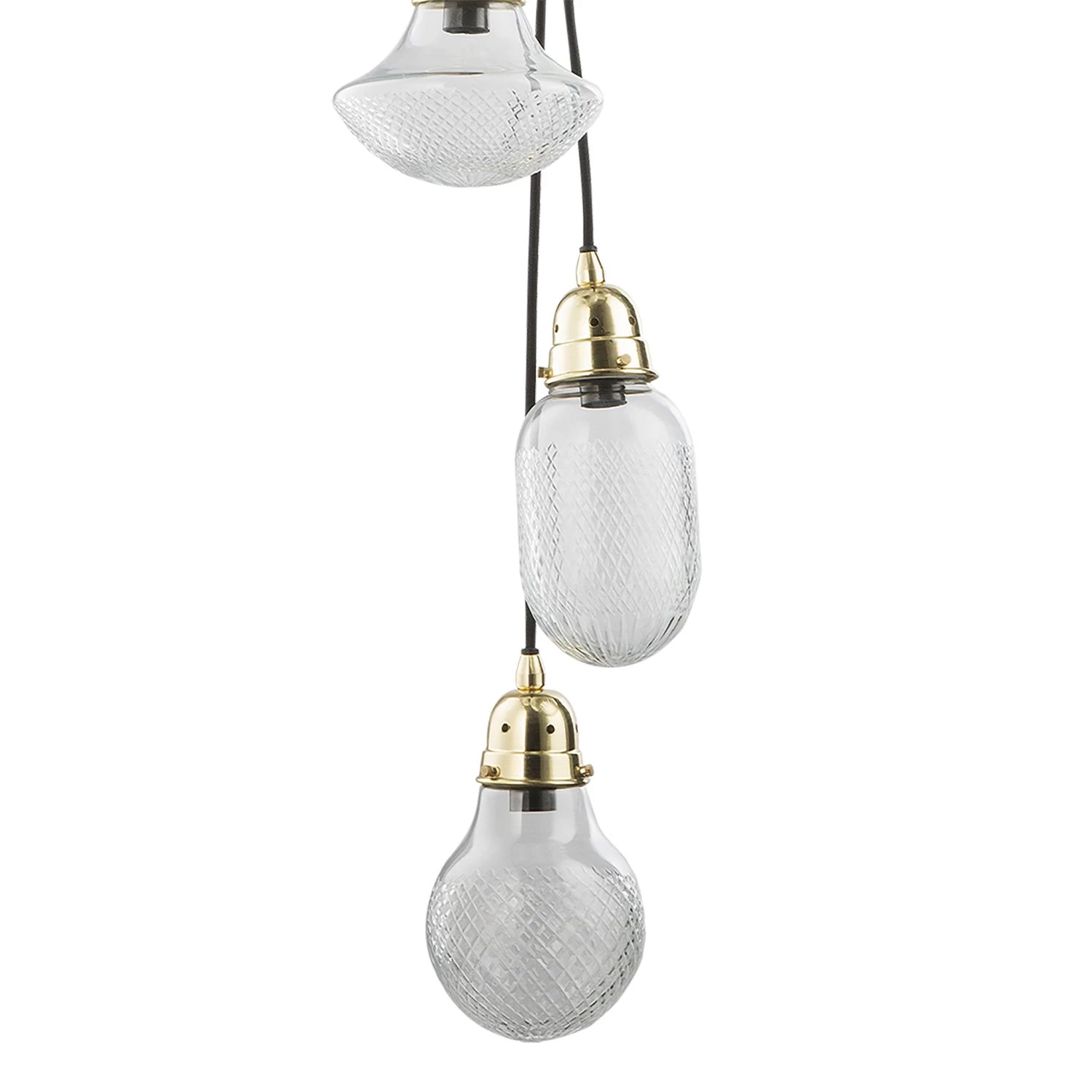Lashira 5 Light Cluster Pendant Polished Brass & Glass - Image 3