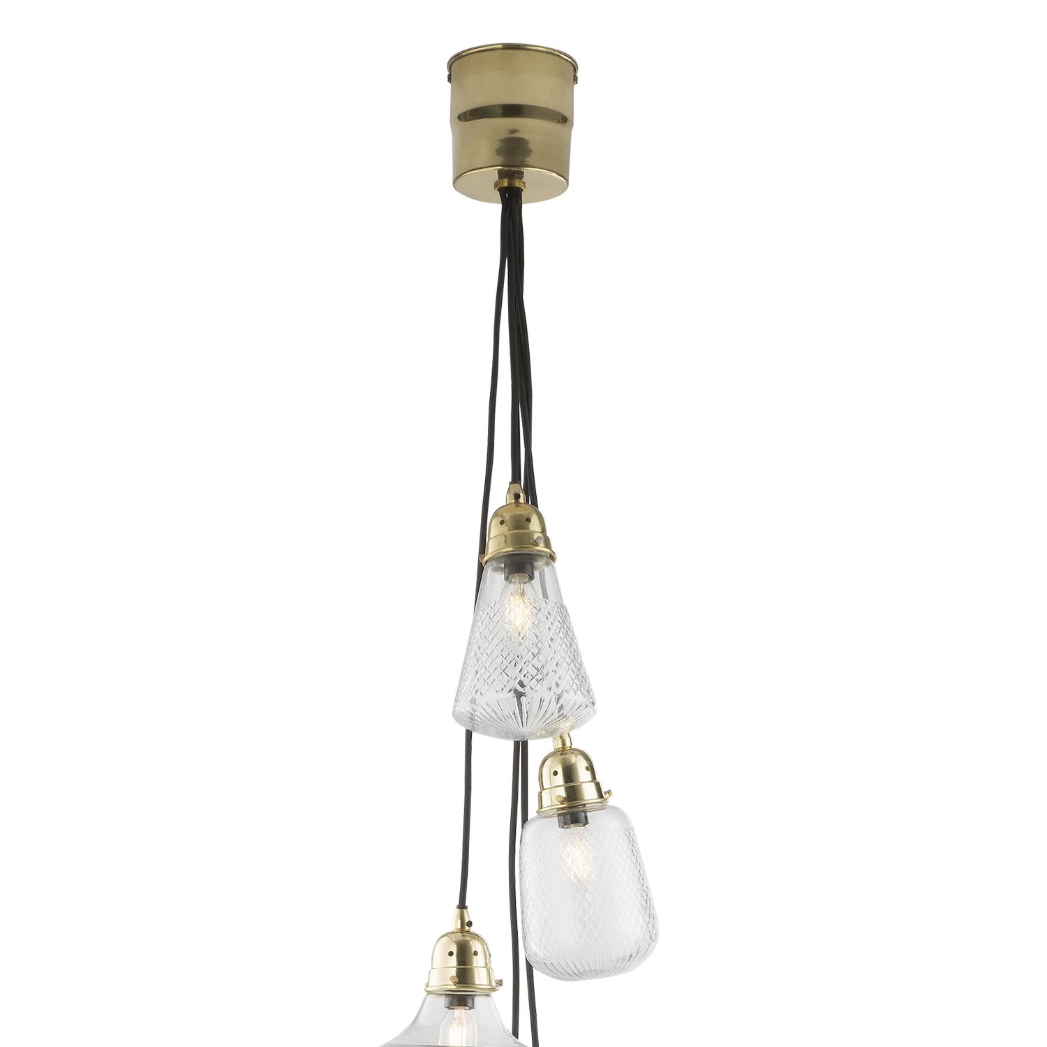 Lashira 5 Light Cluster Pendant Polished Brass & Glass - Image 4