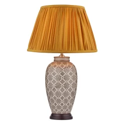 Louise Table Lamp Brown/Cream With Shade