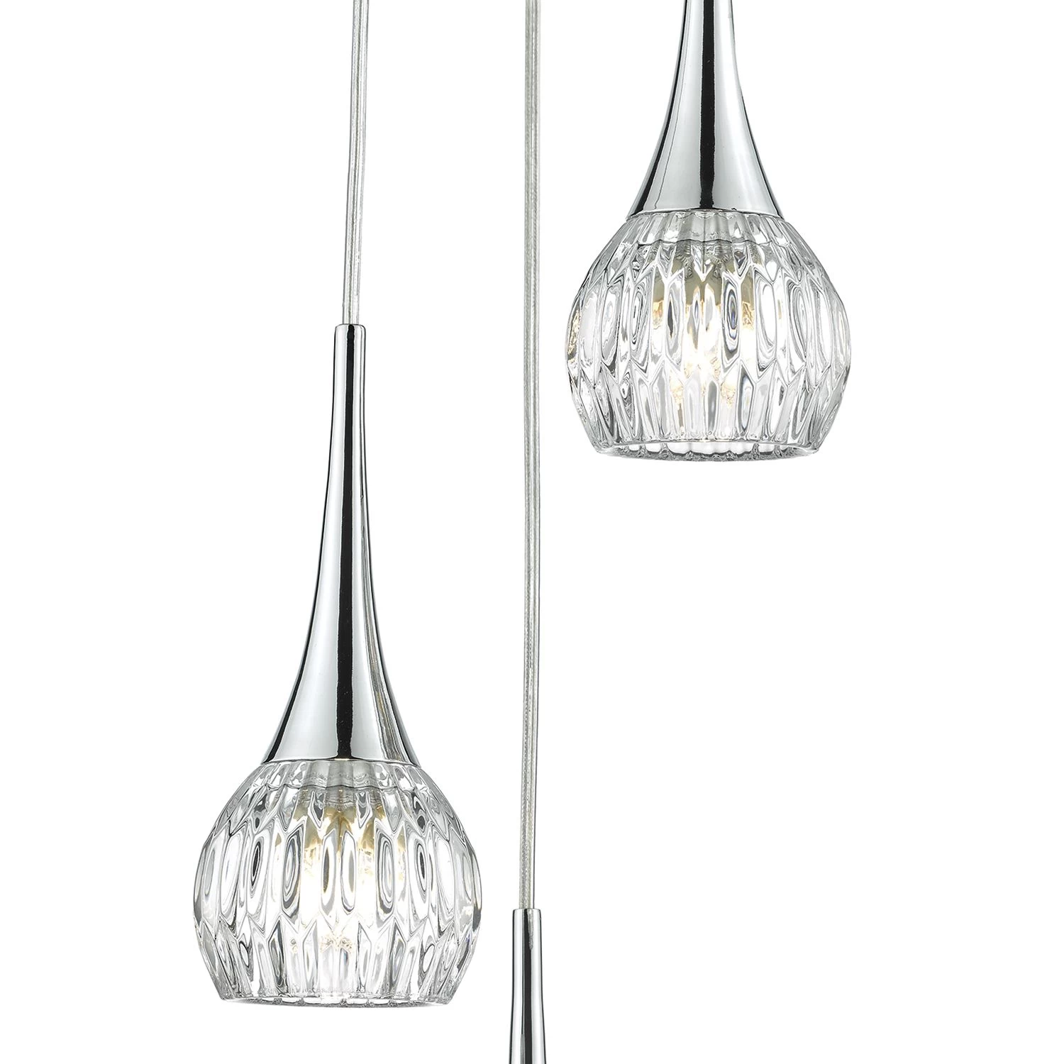 Lyall 3 Light Pendant Polished Chrome Glass