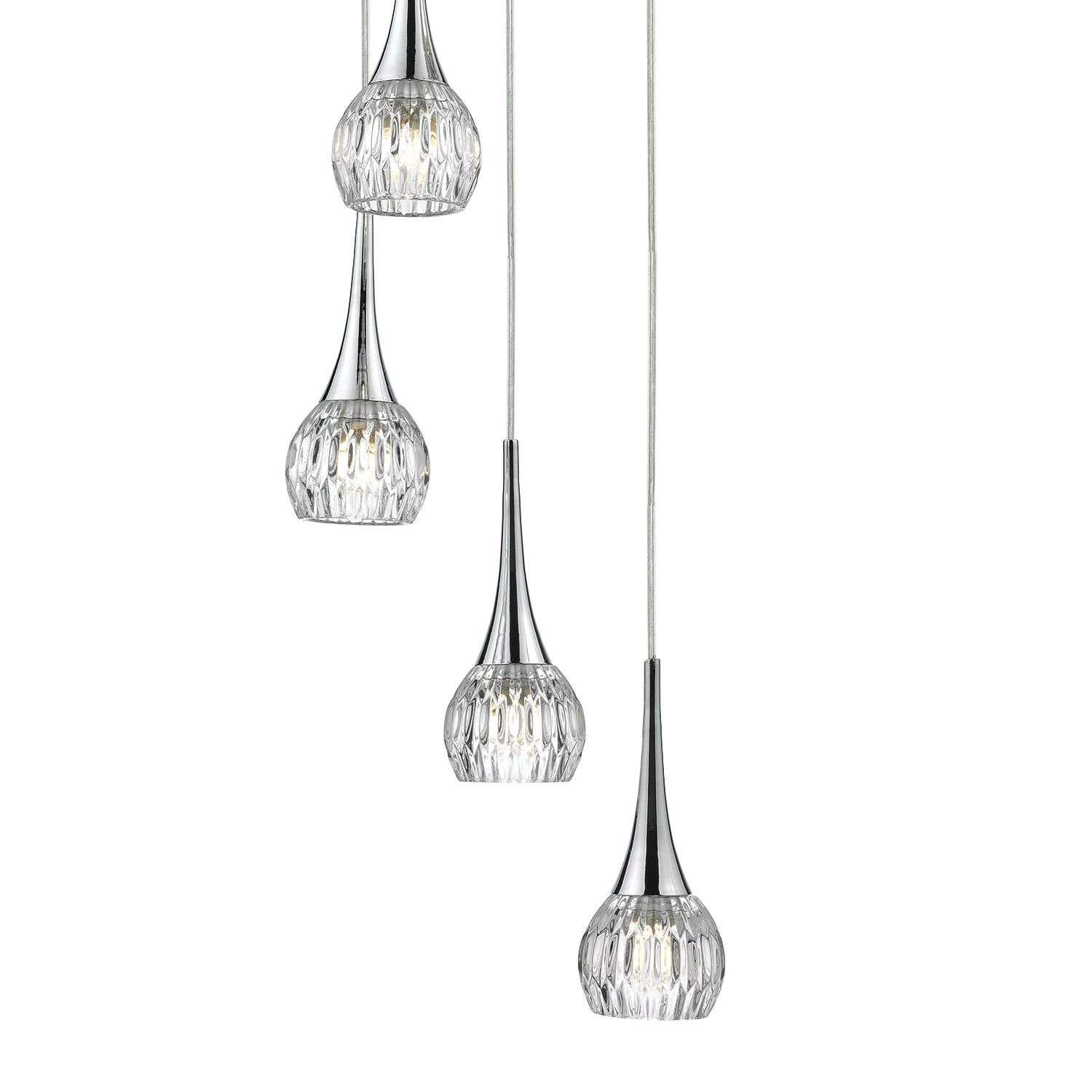 Lyall 5 Light Pendant Polished Chrome Glass