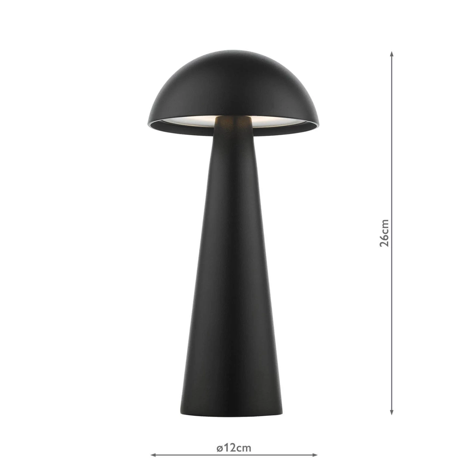 Lyle Rechargeable Outdoor Table Lamp Matt Black LED IP54 - Image 5