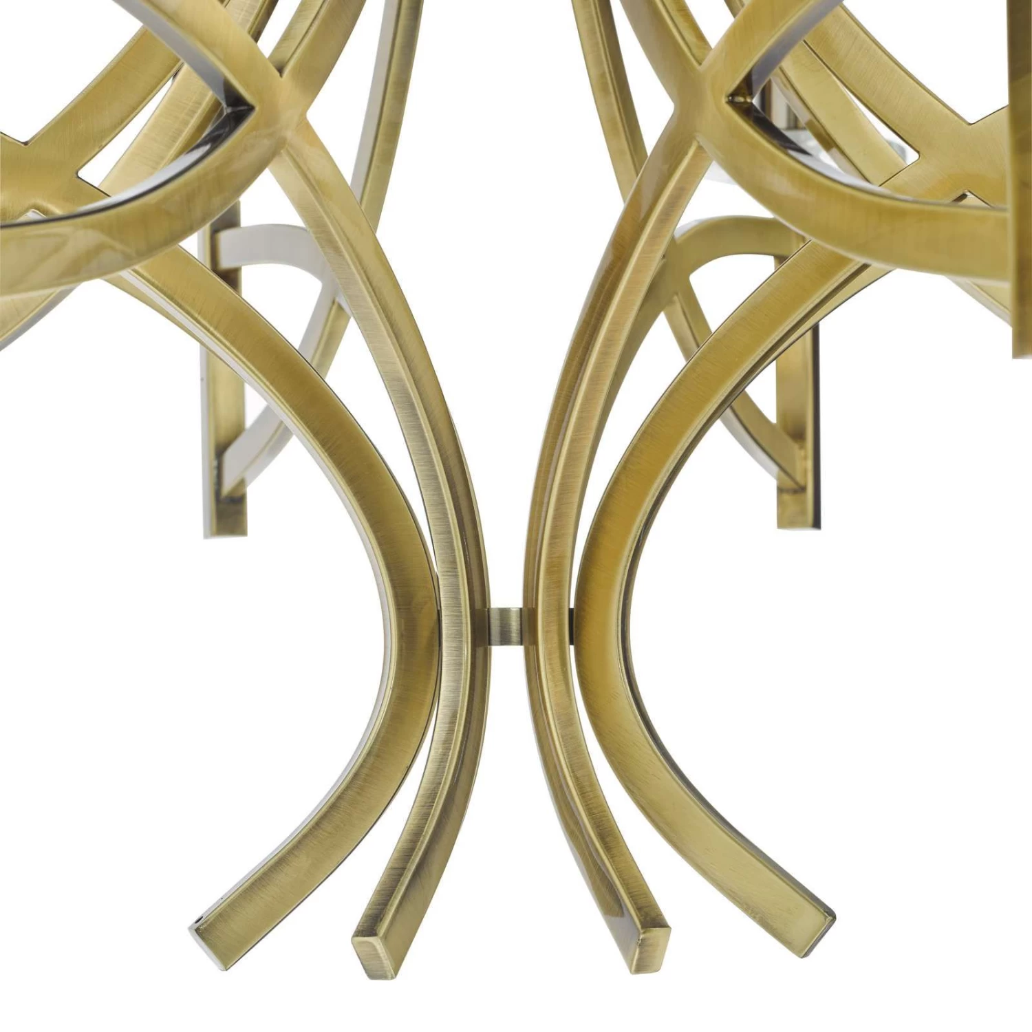 Lyon 5 Light Armed Fitting Antique Brass Crystal - Image 4