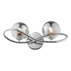 Lysandra 2 Light Wall Light Polished Chrome And Smoked Glass