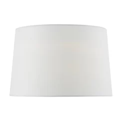 Macy White Faux Silk Tapered Drum Shade 37cm