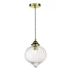 Mya 1 Light Single Pendant Antique Brass Glass