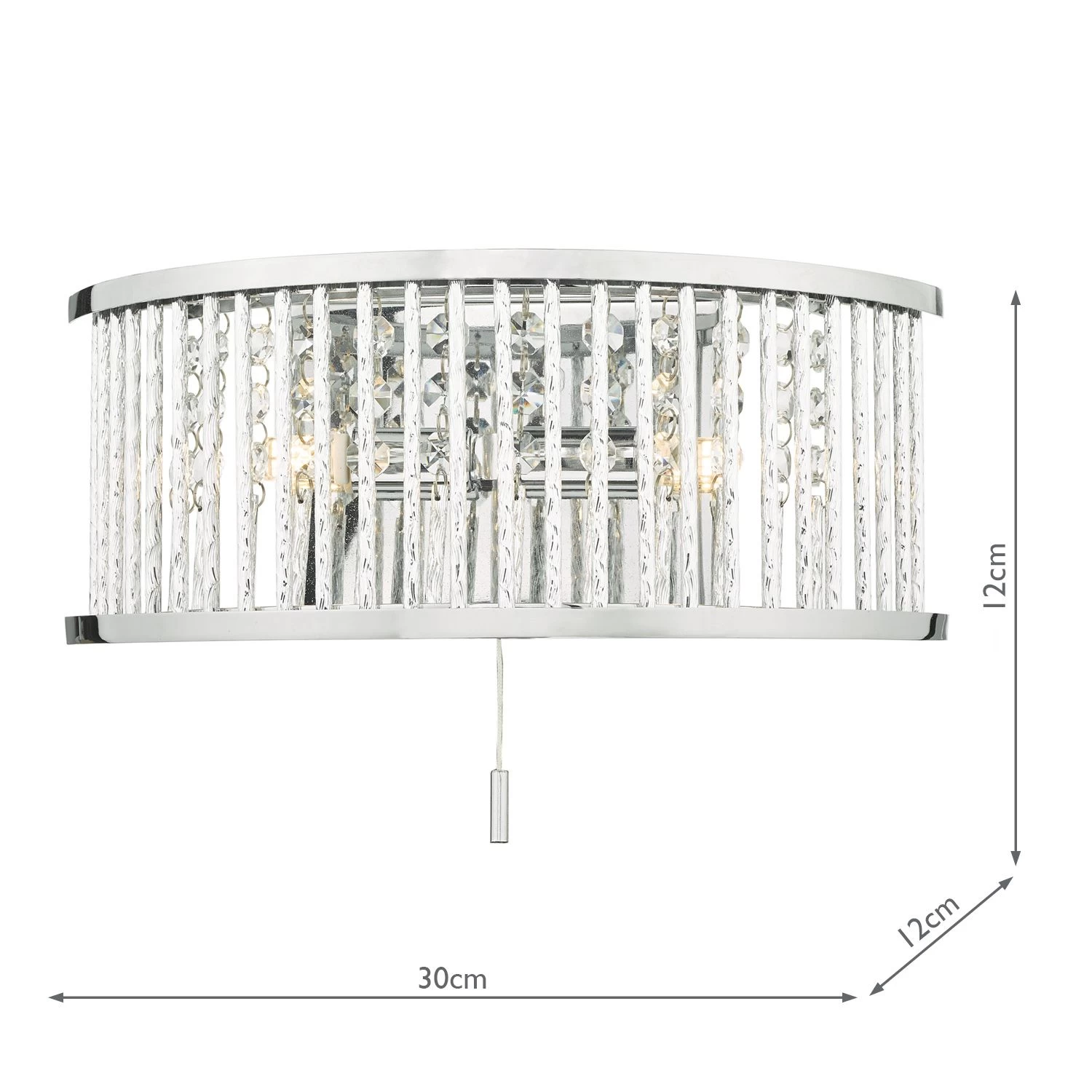 Nantes 2 Light Wall Light Polished Chrome Aluminium - Image 7