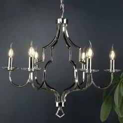 Nerva 6lt Pendant Polished Nickel & Crystal
