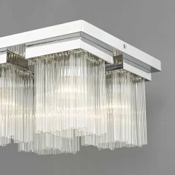 Odette 4 Light Flush Polished Chrome & Glass Rods