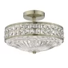 Olona 3L Light Semi Flush Antique Brass Crystal Beads And Glass Diffuser
