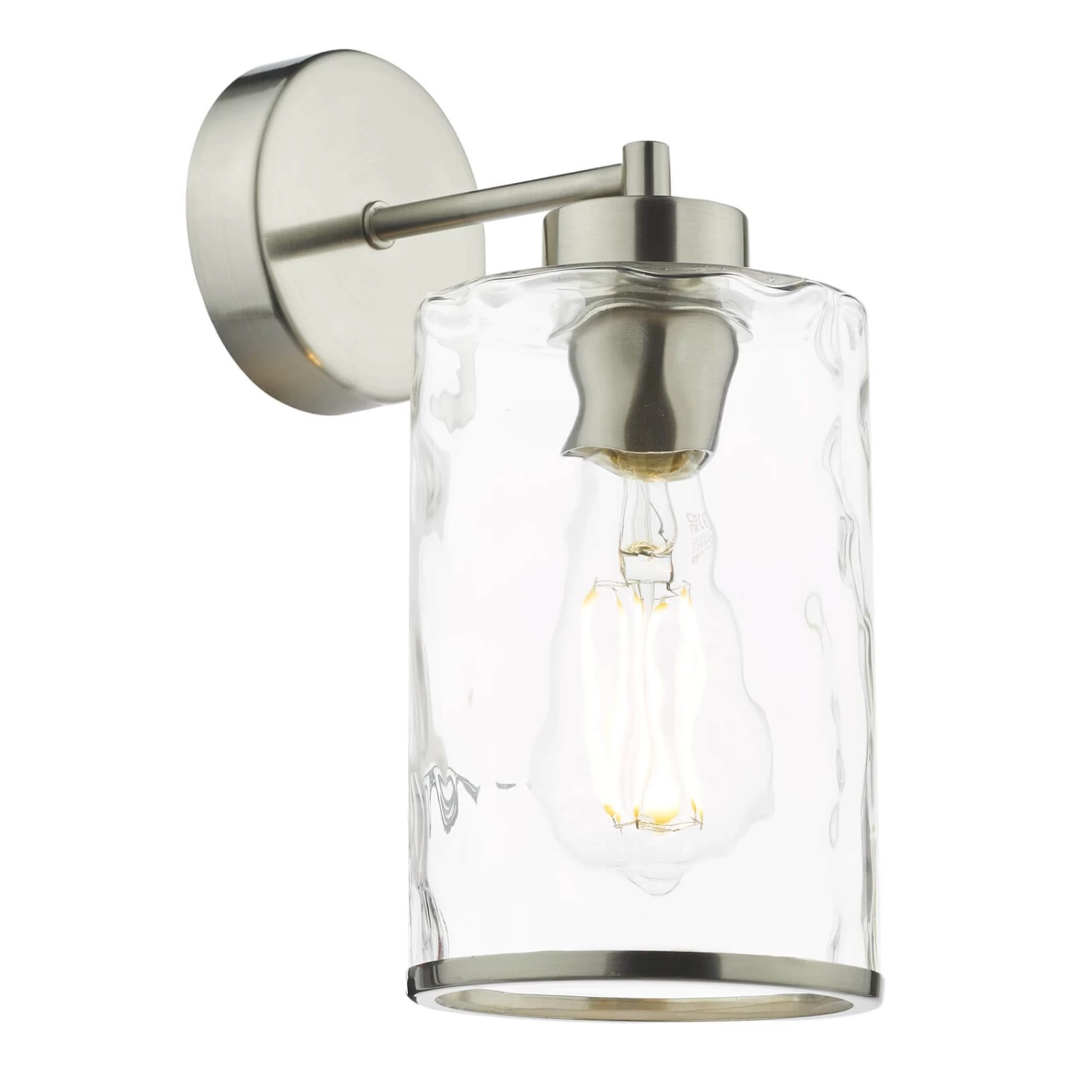 Olsen Wall Light Satin Chrome And Glass