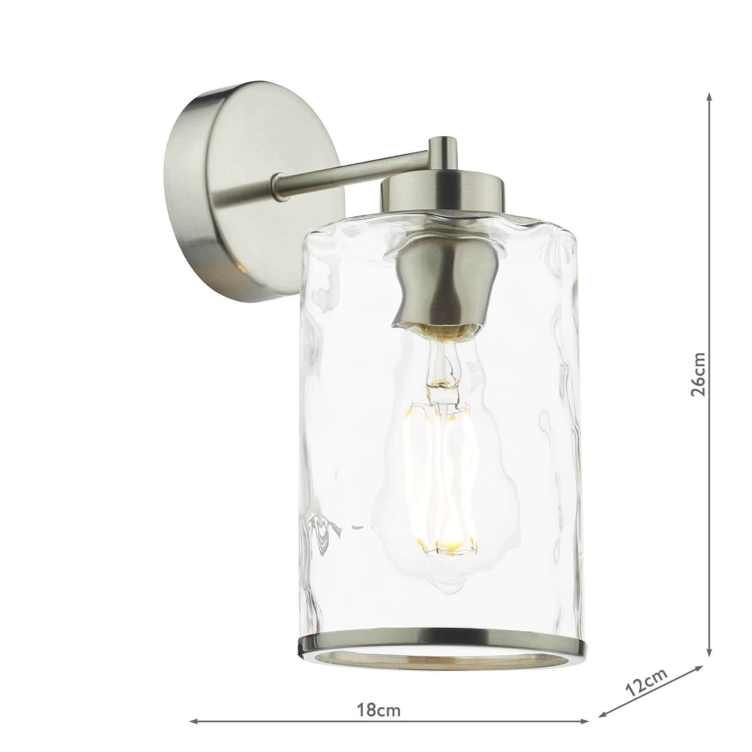 Olsen Wall Light Satin Chrome And Glass - Image 4