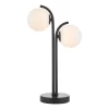 Orlena 2 Light Table Lamp Matt Black And Opal Glass