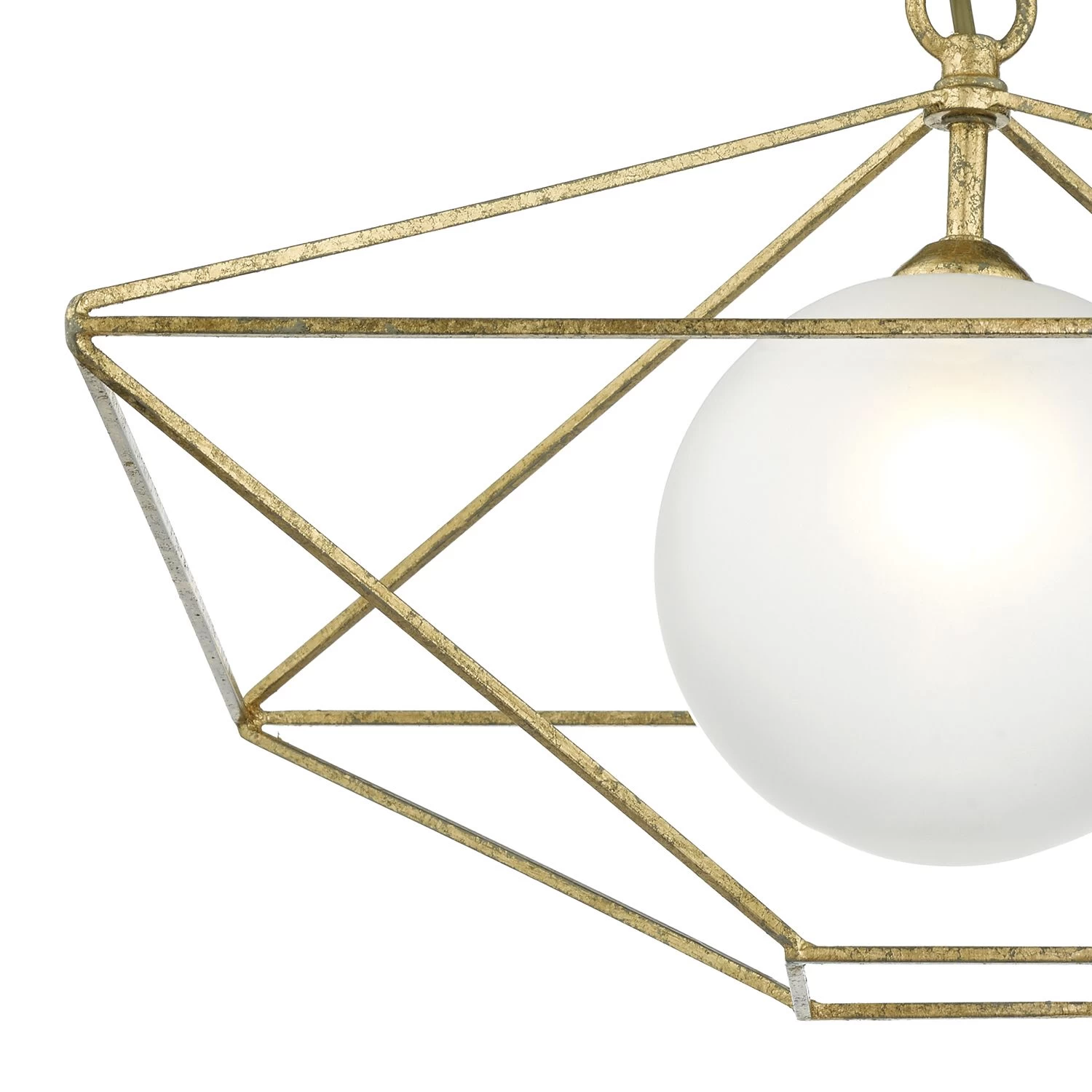 Orsini 1 Light Pendant Antique Gold Opal Glass Shade - Image 3