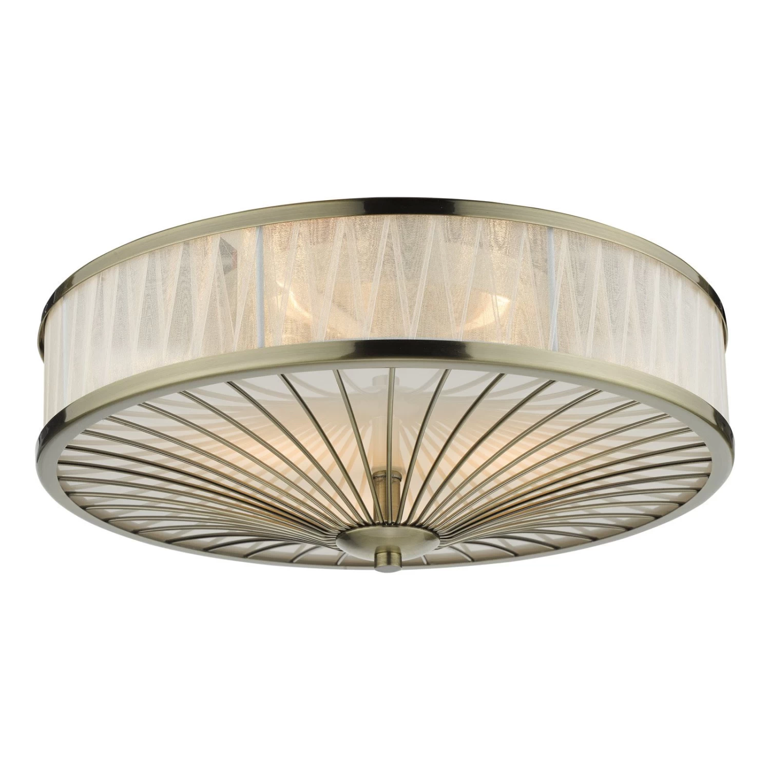 Oslo 3 Light Flush Antique Brass