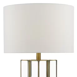 Osuna Table Lamp Natural Brass Glass With Shade