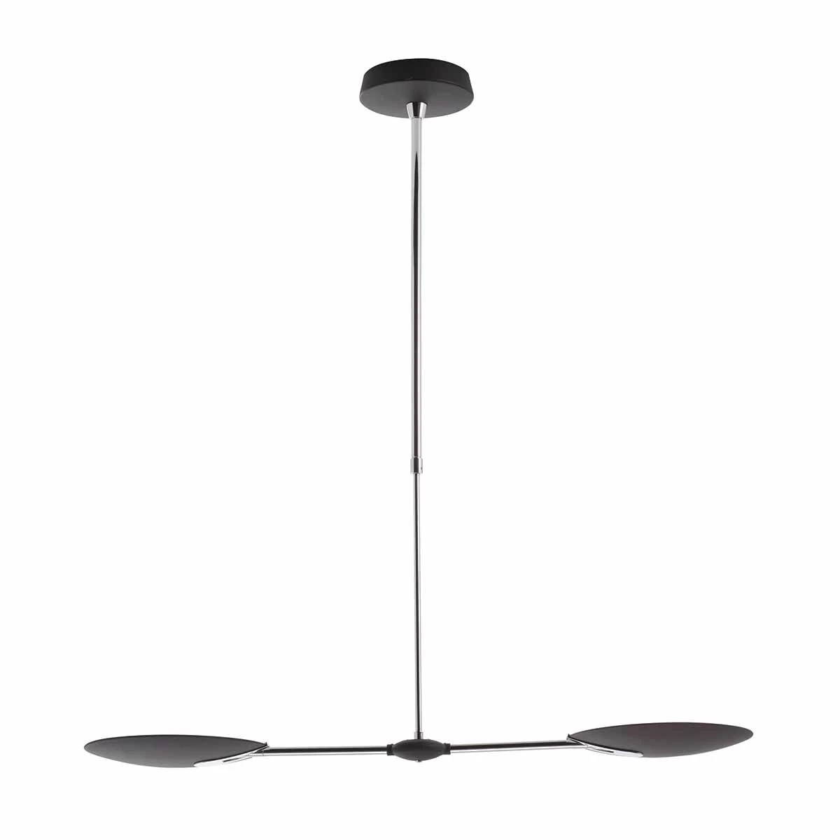 Oundle 2 Light Pendant Black Polished Chrome LED - Image 4