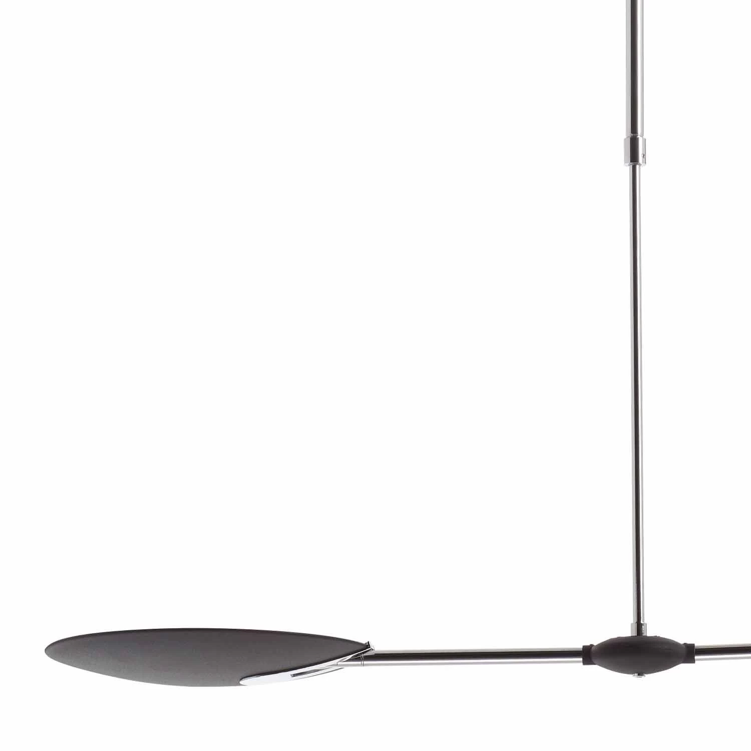 Oundle 2 Light Pendant Black Polished Chrome LED - Image 2