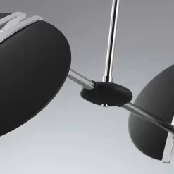 Oundle 2 Light Pendant Black Polished Chrome LED