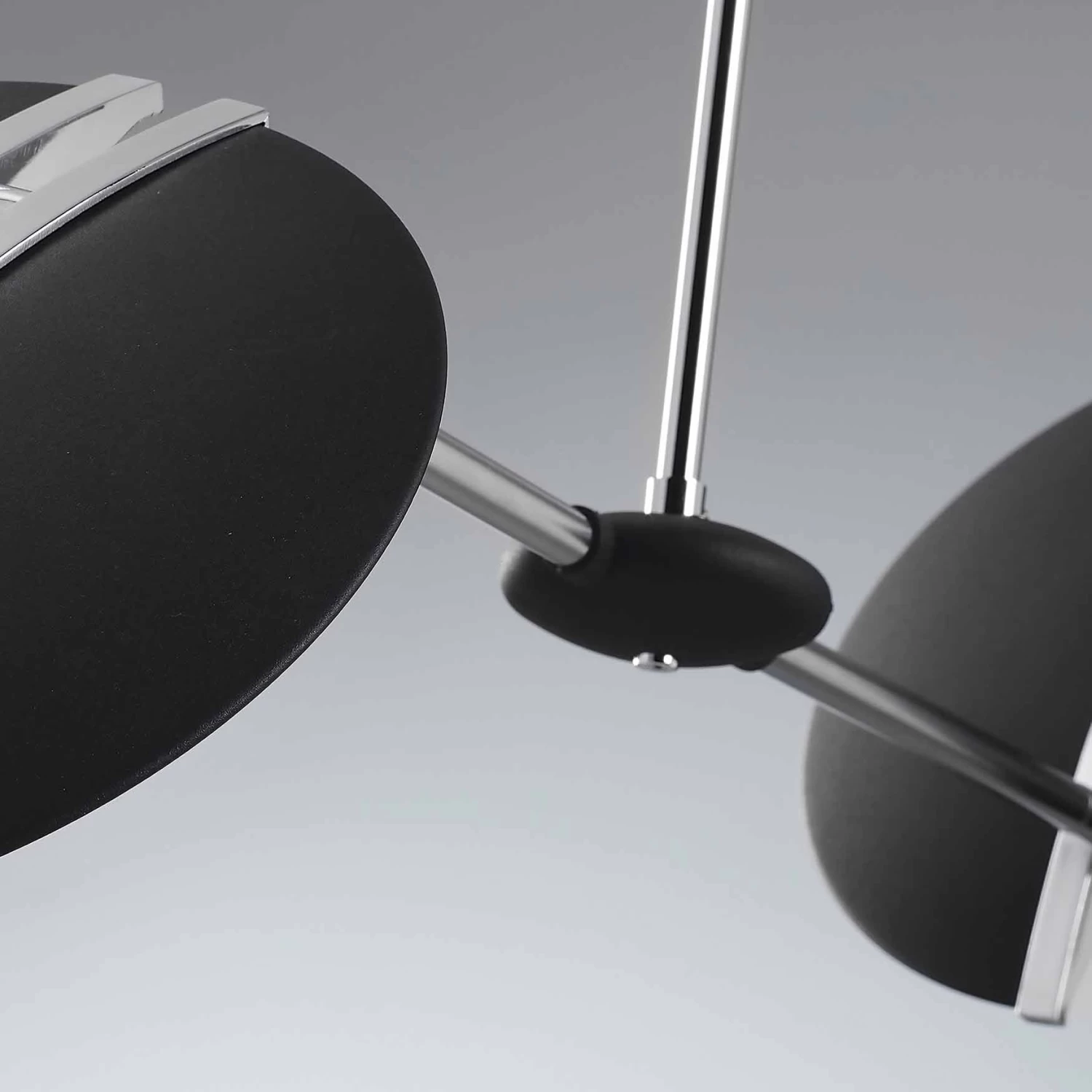 Oundle 2 Light Pendant Black Polished Chrome LED