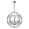 Phoenix 5 Light Pendant Matt Black With Polished Chrome Detail